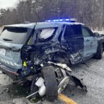 Massachusetts State Police Trooper seriously injured, other driver summoned and identified, after highway collision